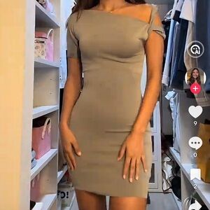 KHY sueded stretch twist mini dress